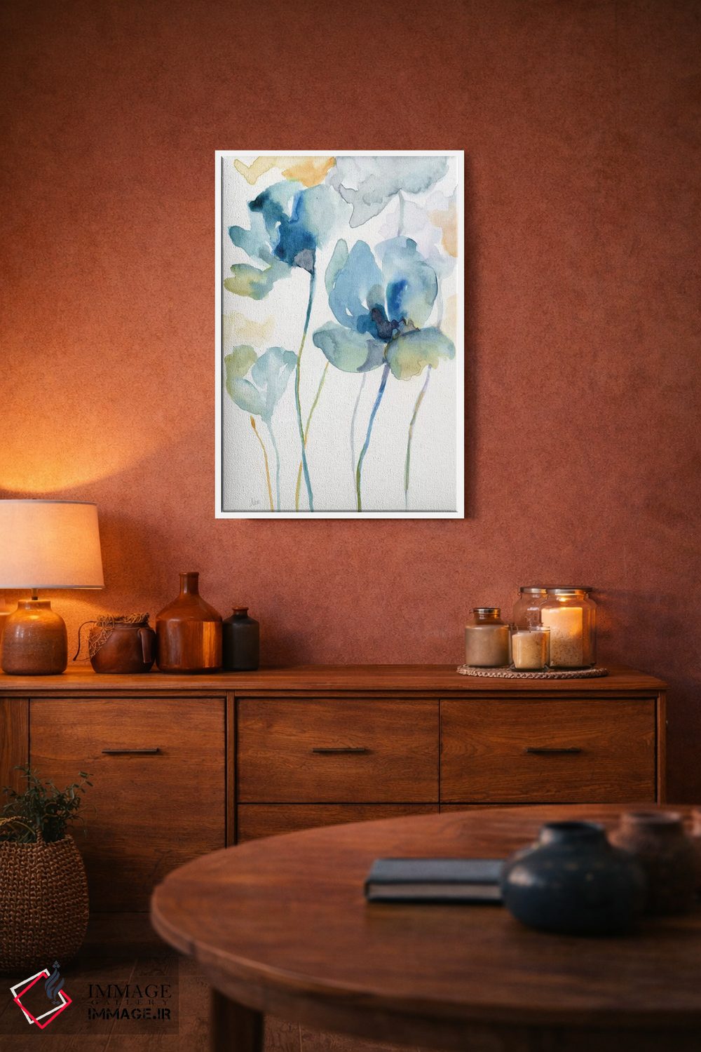 تابلو مدرن آبی های گل های وحشی II اثر نان - D4W