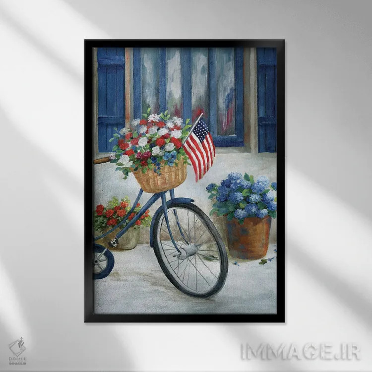 تابلو دکوراتیو دوچرخه میهن دوست II اثر نان - نمای قابدار مشکی