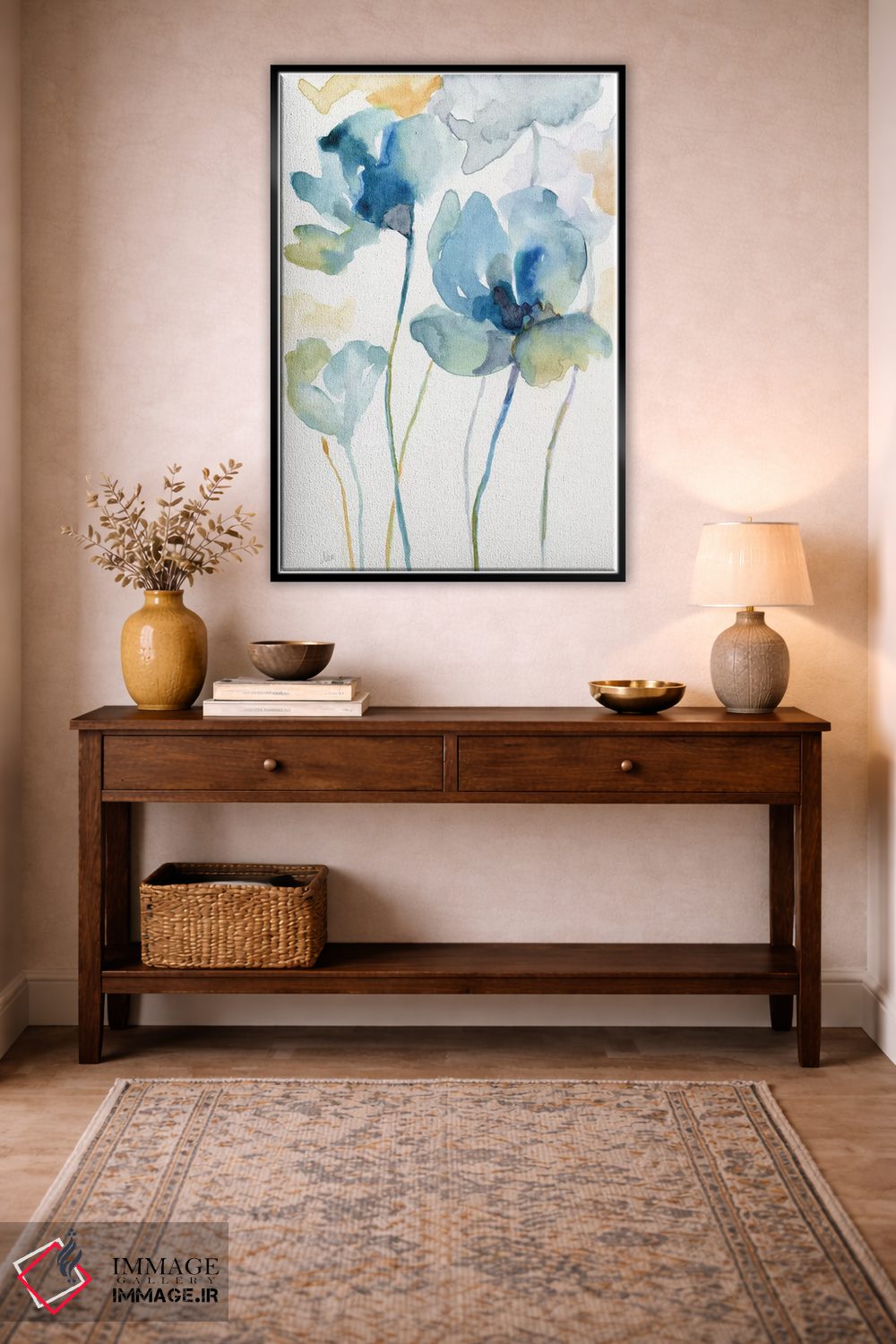 تابلو مدرن آبی های گل های وحشی II اثر نان - D5B