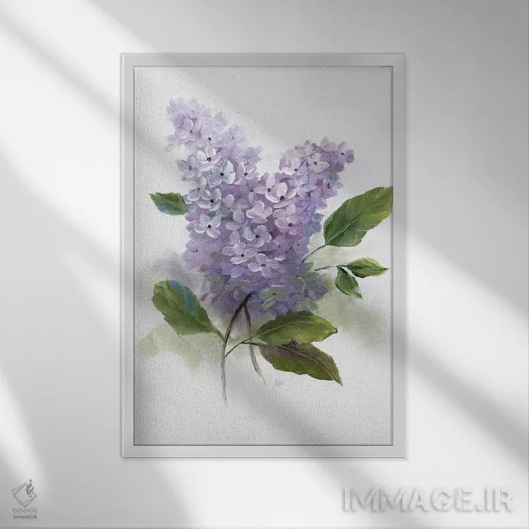 تابلو دکوراتیو رمانس یاس بنفش II اثر نان - نمای قابدار سفید