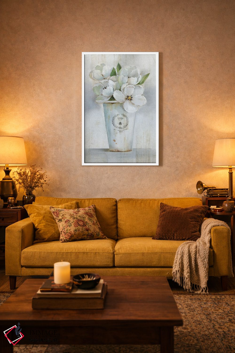 تابلو مدرن گل فروش فرانسوی I اثر نان - D1W