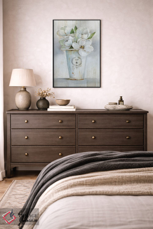 تابلو مدرن گل فروش فرانسوی I اثر نان - D3B