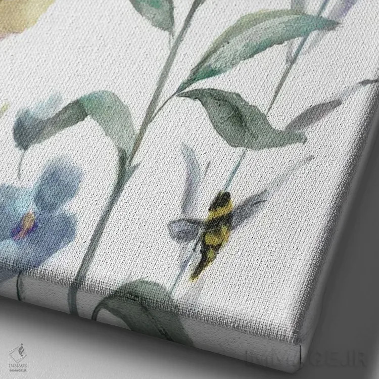 تابلو دکوراتیو باغ زنبورعسل I اثر نان - نمای نزدیک بافت بوم