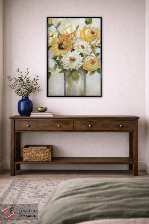 تابلو دکوراتیو دسته گل آفتاب اثر نان - D4B