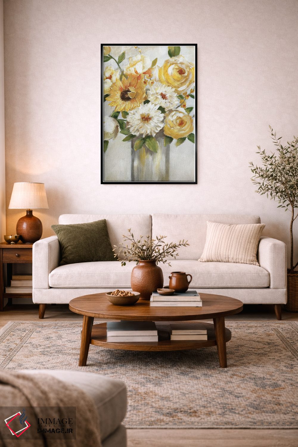 تابلو دکوراتیو دسته گل آفتاب اثر نان - D3B