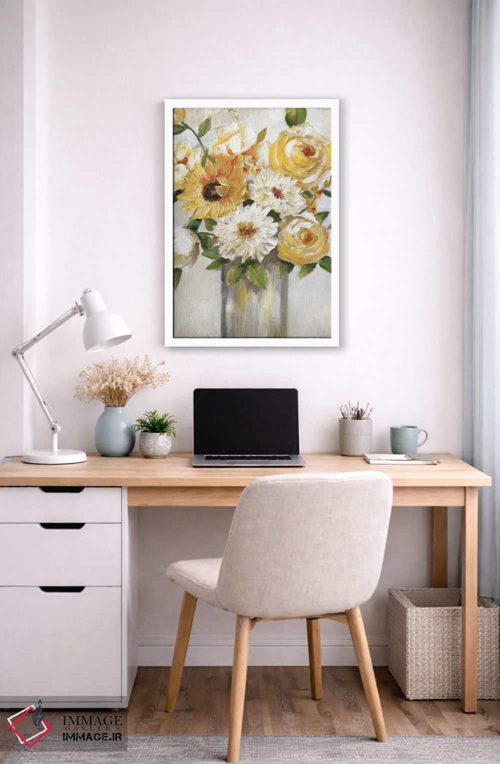 تابلو دکوراتیو دسته گل آفتاب اثر نان - D6W