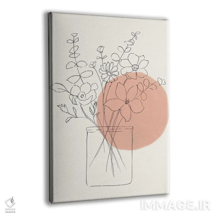 تابلو مینیمال دسته گل گل وحشی معاصر اثر نان - نمای پرسپکتیو محصول