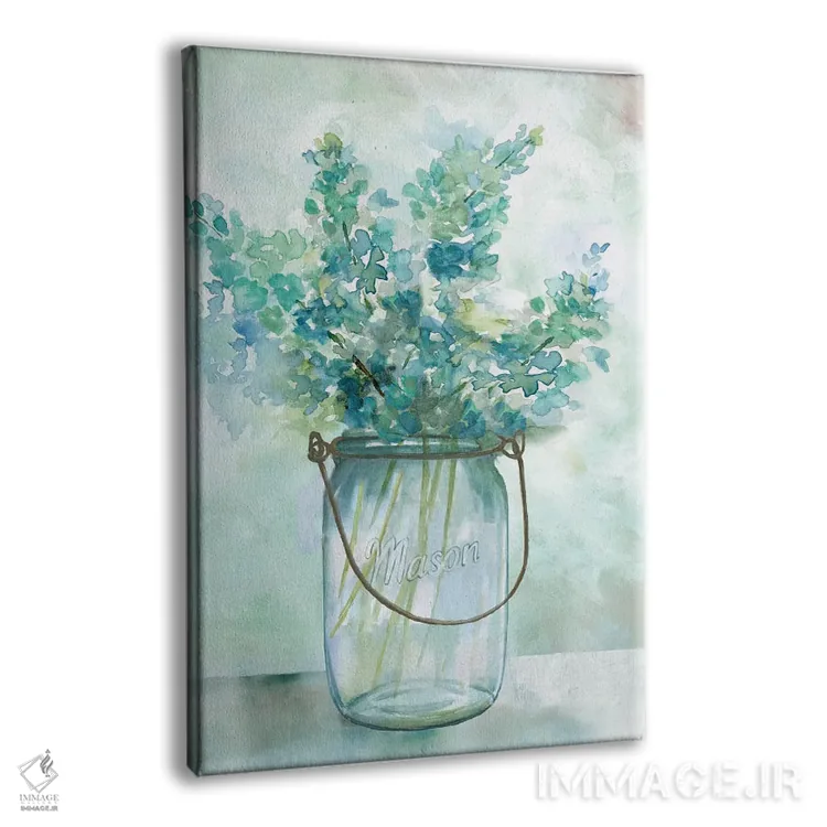 تابلو مدرن اقامتگاه گل های آبی اثر نان - نمای پرسپکتیو محصول