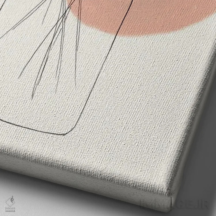 تابلو مینیمال دسته گل گل وحشی معاصر اثر نان - نمای نزدیک بافت بوم