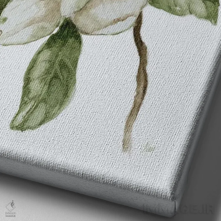 تابلو مینیمال صبح ماگنولیا II اثر نان - نمای نزدیک بافت بوم