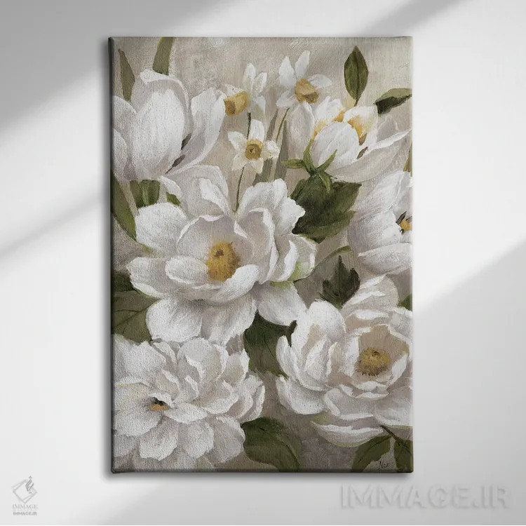 تابلو مدرن روز شیرین بهاری اثر نان - نمای روبهرو روی دیوار