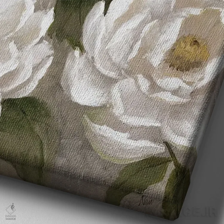 تابلو مدرن روز شیرین بهاری اثر نان - نمای نزدیک بافت بوم