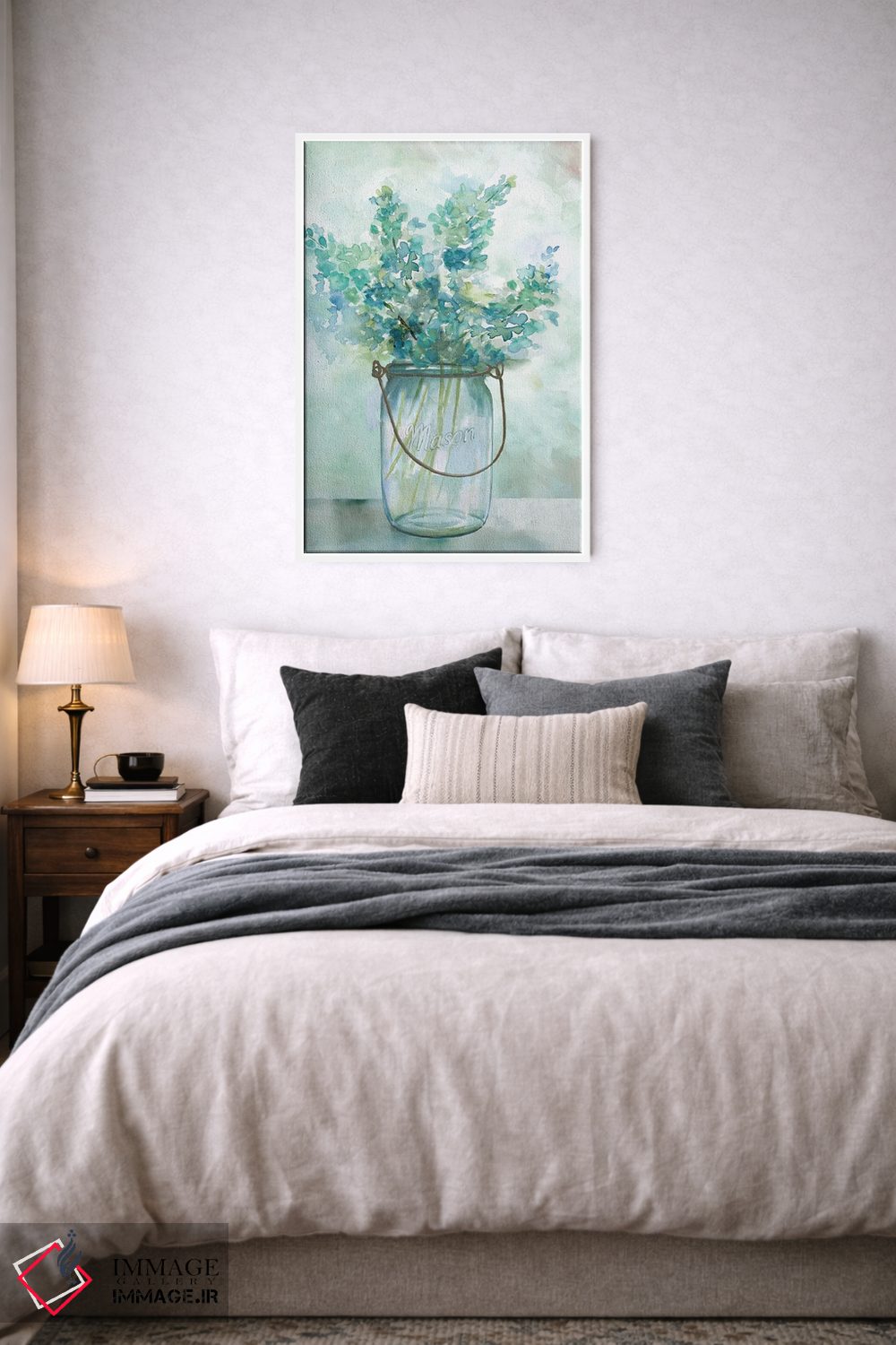 تابلو مدرن اقامتگاه گل های آبی اثر نان - D4W