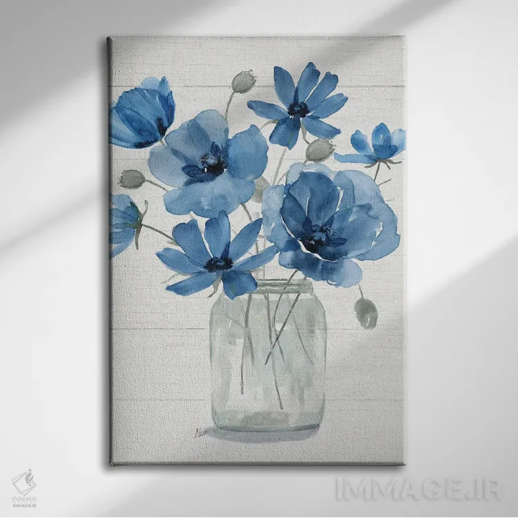 تابلو مینیمال دسته گل گل های وحشی ۲ اثر نان - نمای روبهرو روی دیوار