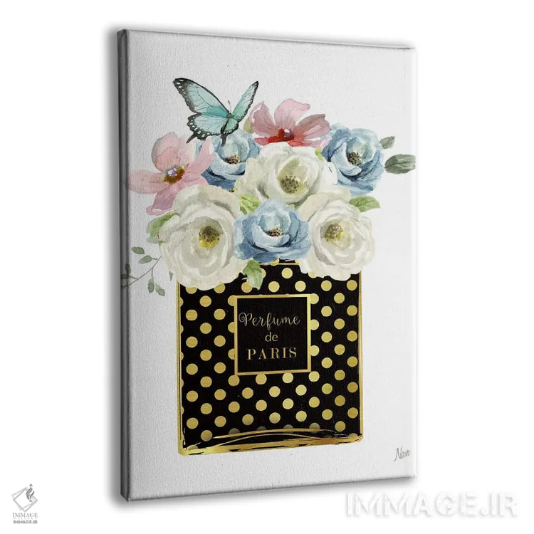 تابلو دکوراتیو عطر گلدار خال خالی اثر نان - نمای پرسپکتیو محصول