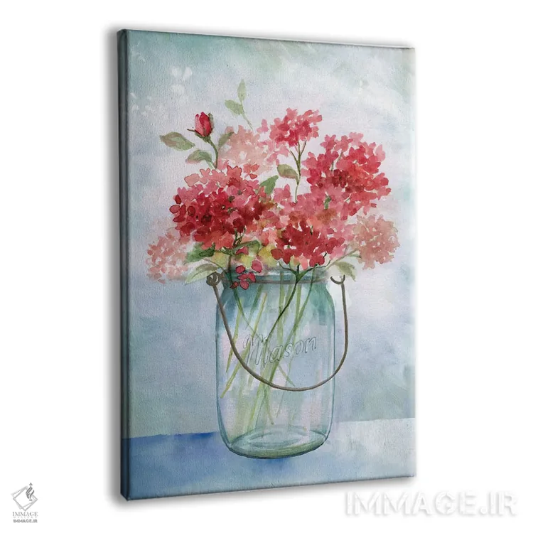 تابلو دکوراتیو شمعدانی های قرمز اثر نان - نمای پرسپکتیو محصول