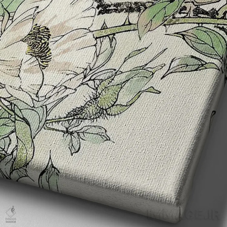 تابلو دکوراتیو طبیعت بی زمان ۱ اثر نان - نمای نزدیک بافت بوم