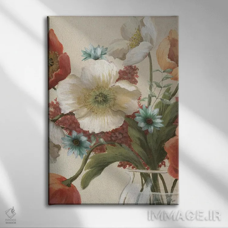 تابلو دکوراتیو زمان شقایق ۲ اثر نان - نمای روبهرو روی دیوار