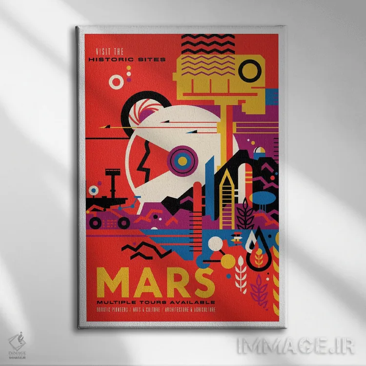 تابلو دکوراتیو مریخ اثر ناسا - نمای روبهرو روی دیوار