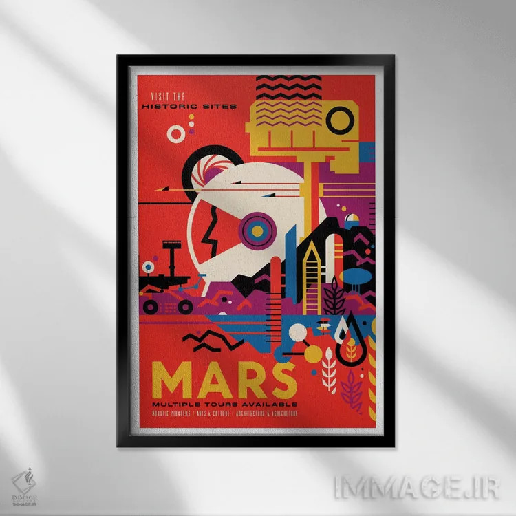 تابلو دکوراتیو مریخ اثر ناسا - نمای قابدار مشکی