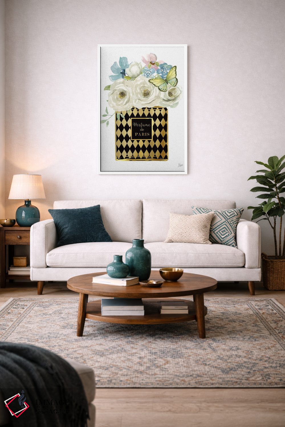 تابلو دکوراتیو عطر گلدار هارلکین اثر نان - D4W