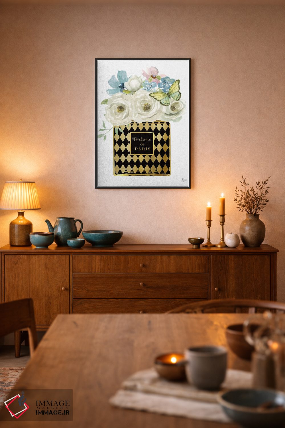 تابلو دکوراتیو عطر گلدار هارلکین اثر نان - D6B