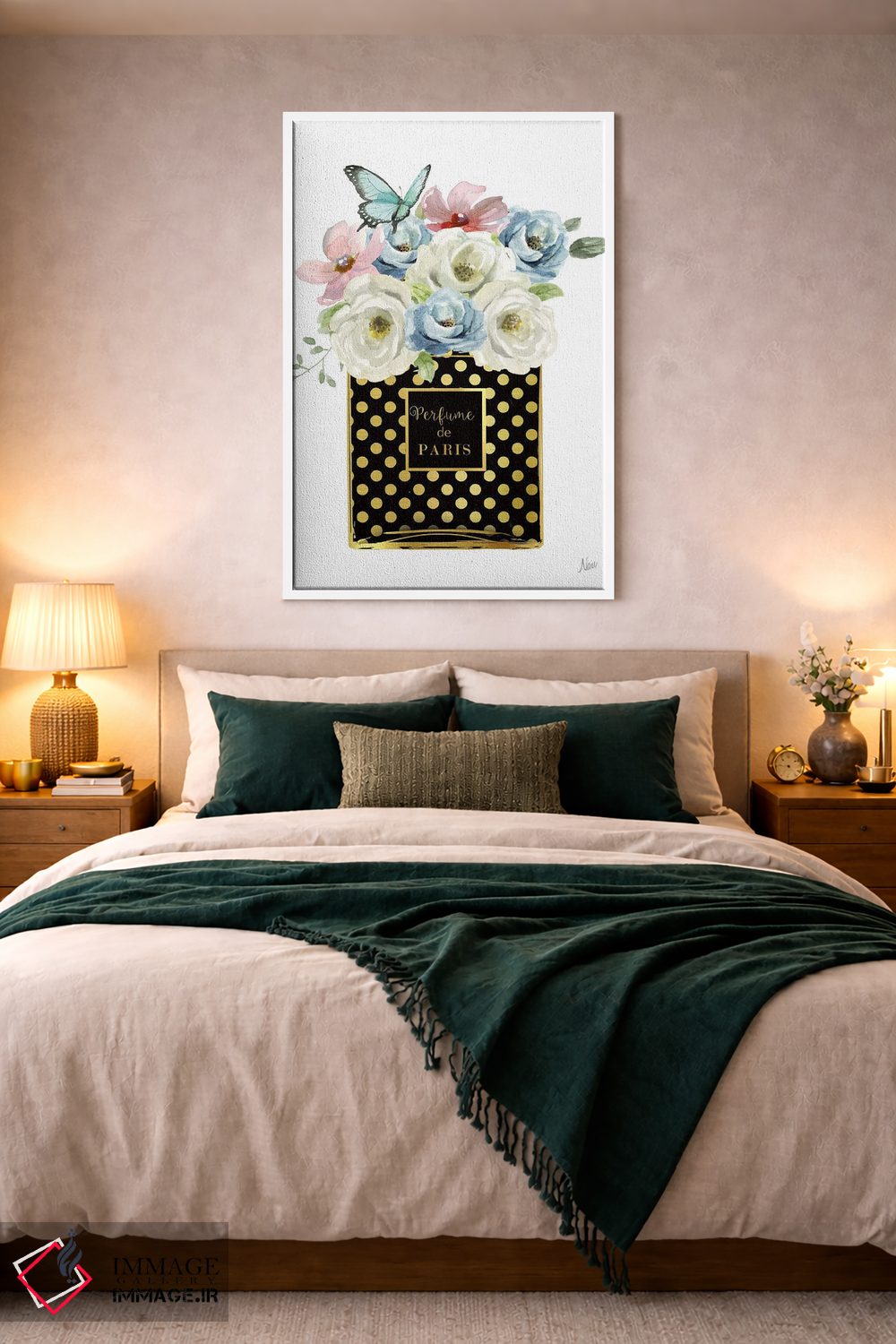 تابلو دکوراتیو عطر گلدار خال خالی اثر نان - D3W