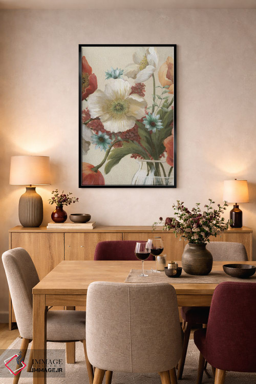 تابلو دکوراتیو زمان شقایق ۲ اثر نان - D5B