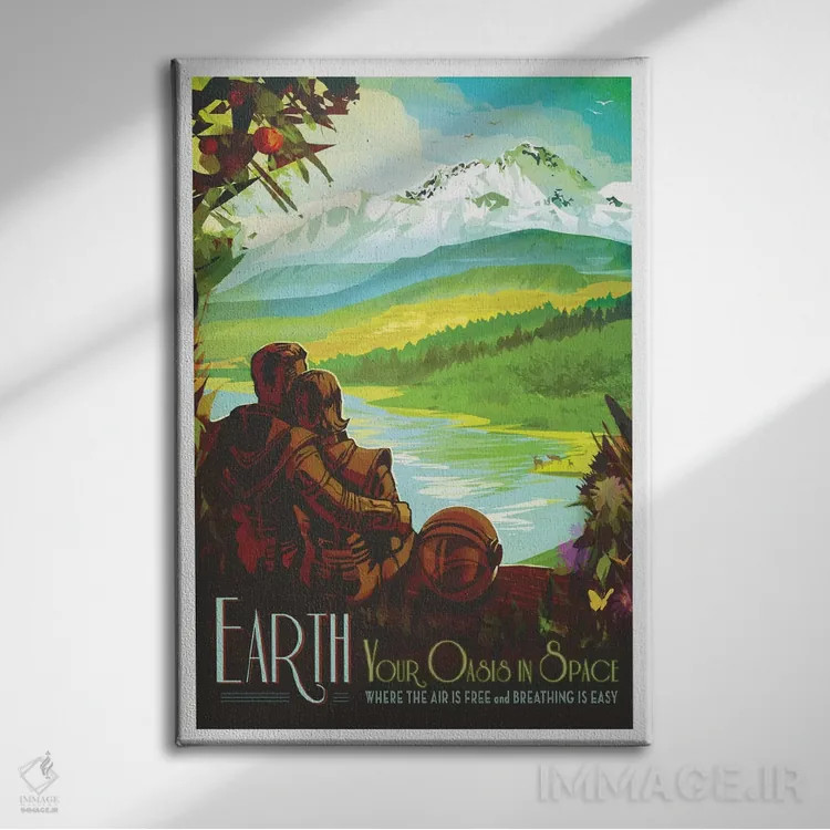 تابلو دکوراتیو زمین اثر ناسا - نمای روبهرو روی دیوار