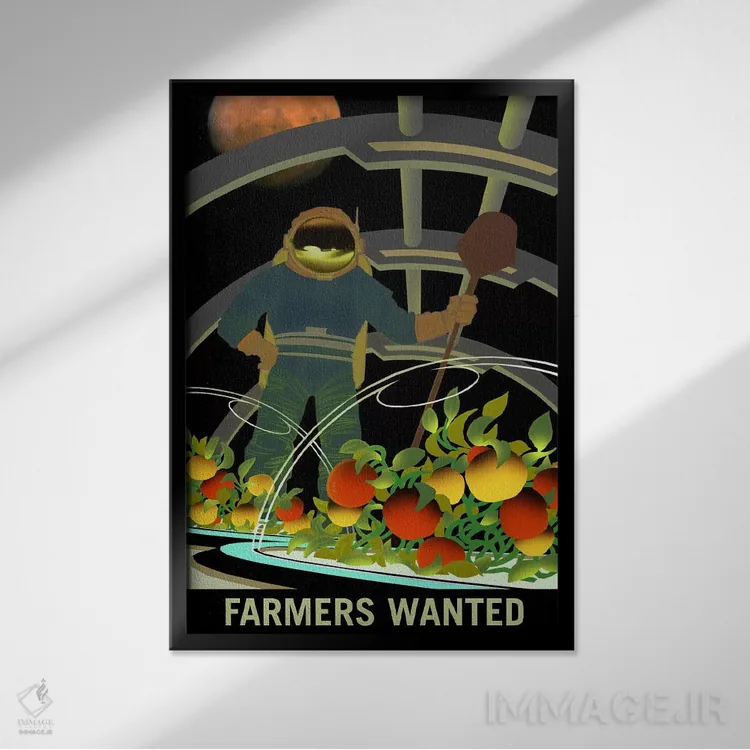 تابلو دکوراتیو به کشاورزان نیازمندیم اثر ناسا - نمای قابدار مشکی