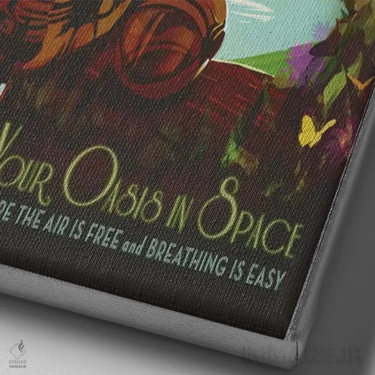 تابلو دکوراتیو زمین اثر ناسا - نمای نزدیک بافت بوم