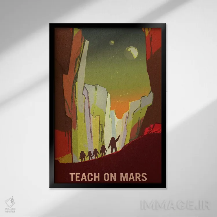 تابلو دکوراتیو تدریس در مریخ اثر ناسا - نمای قابدار مشکی