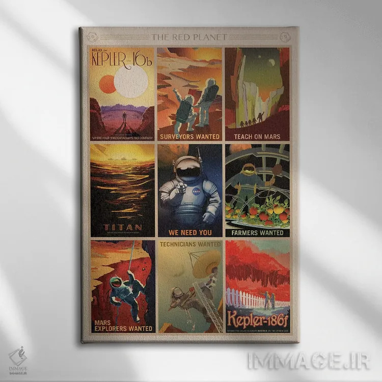 تابلو دکوراتیو سیاره سرخ اثر ناسا - نمای روبهرو روی دیوار