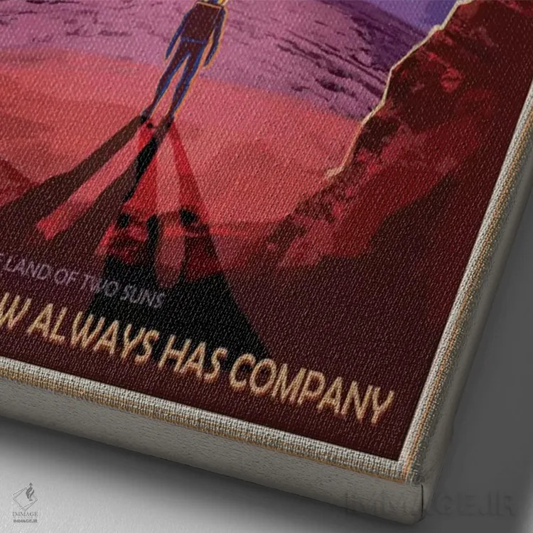 تابلو دکوراتیو کپلر-۱۶بی اثر ناسا - نمای نزدیک بافت بوم