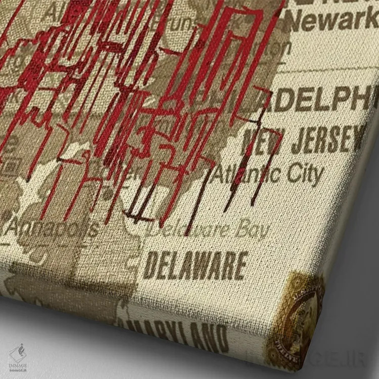 تابلو دکوراتیو ایستگاه های شهری سه اثر نیکلاس بیسکاردی - نمای نزدیک بافت بوم