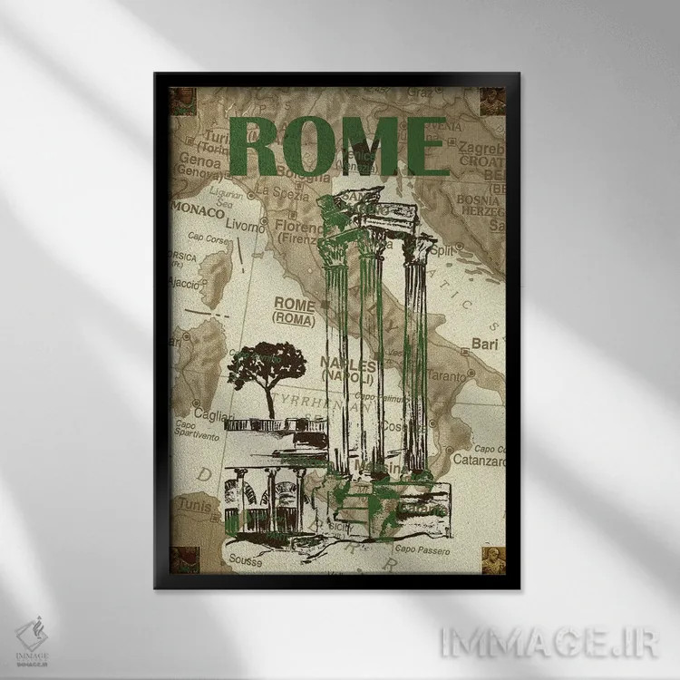 تابلو دکوراتیو ایستگاه های شهری چهار اثر نیکلاس بیسکاردی - نمای قابدار مشکی