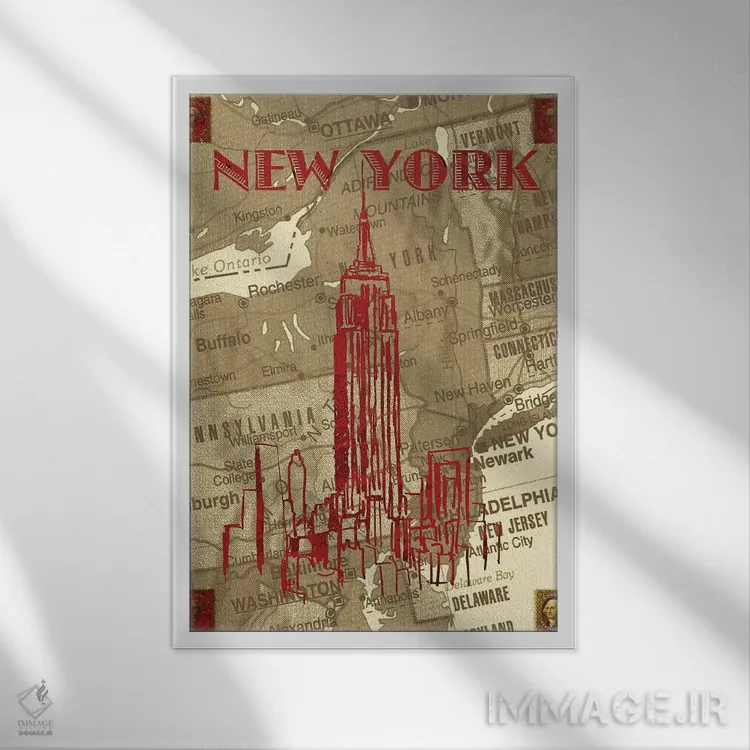 تابلو دکوراتیو ایستگاه های شهری سه اثر نیکلاس بیسکاردی - نمای قابدار سفید