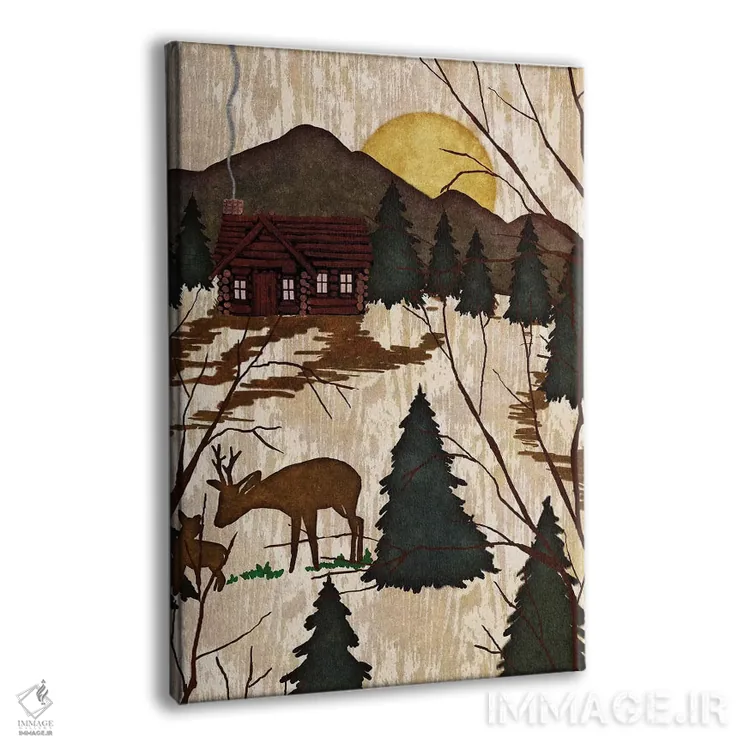تابلو دکوراتیو کابین در جنگل دو اثر نیکلاس بیسکاردی - نمای پرسپکتیو محصول