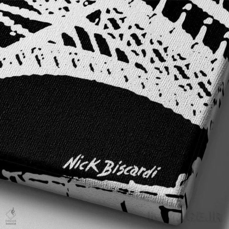 تابلو دکوراتیو پاریس مدرن سه اثر نیکلاس بیسکاردی - نمای نزدیک بافت بوم