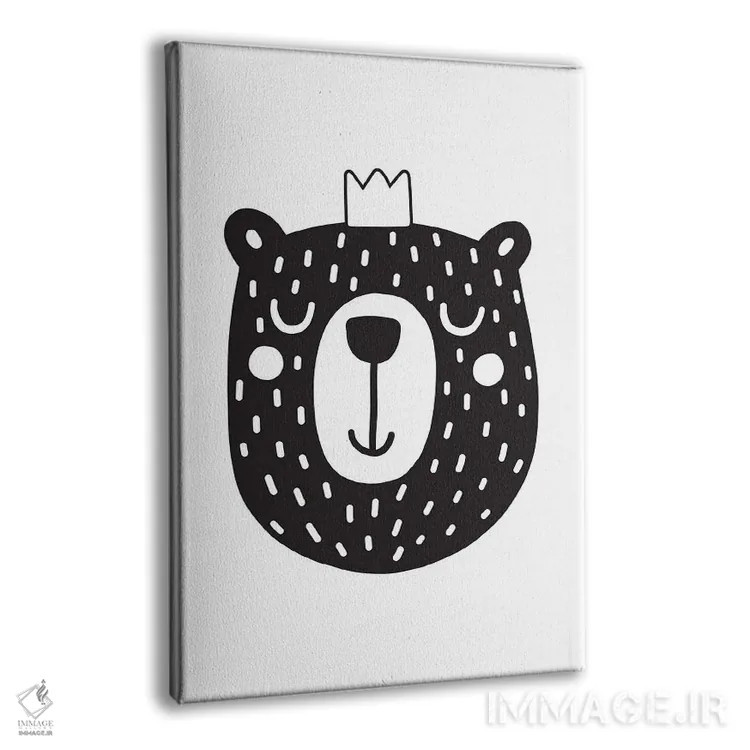 تابلو مینیمال توله خرس اثر نیکول باسک - نمای پرسپکتیو محصول