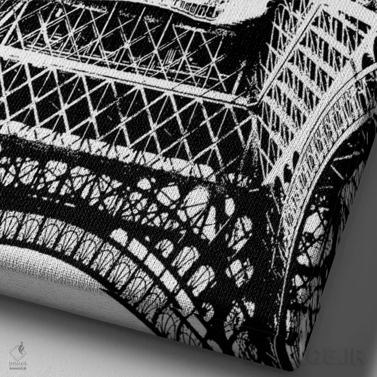 تابلو دکوراتیو پاریس مدرن چهار اثر نیکلاس بیسکاردی - نمای نزدیک بافت بوم