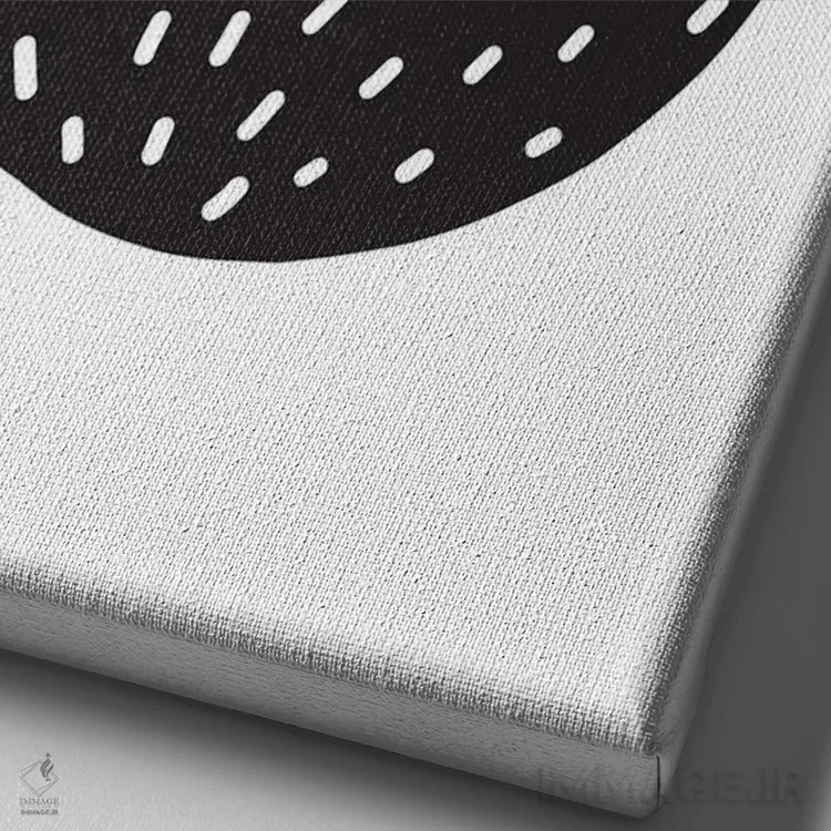 تابلو مینیمال توله خرس اثر نیکول باسک - نمای نزدیک بافت بوم