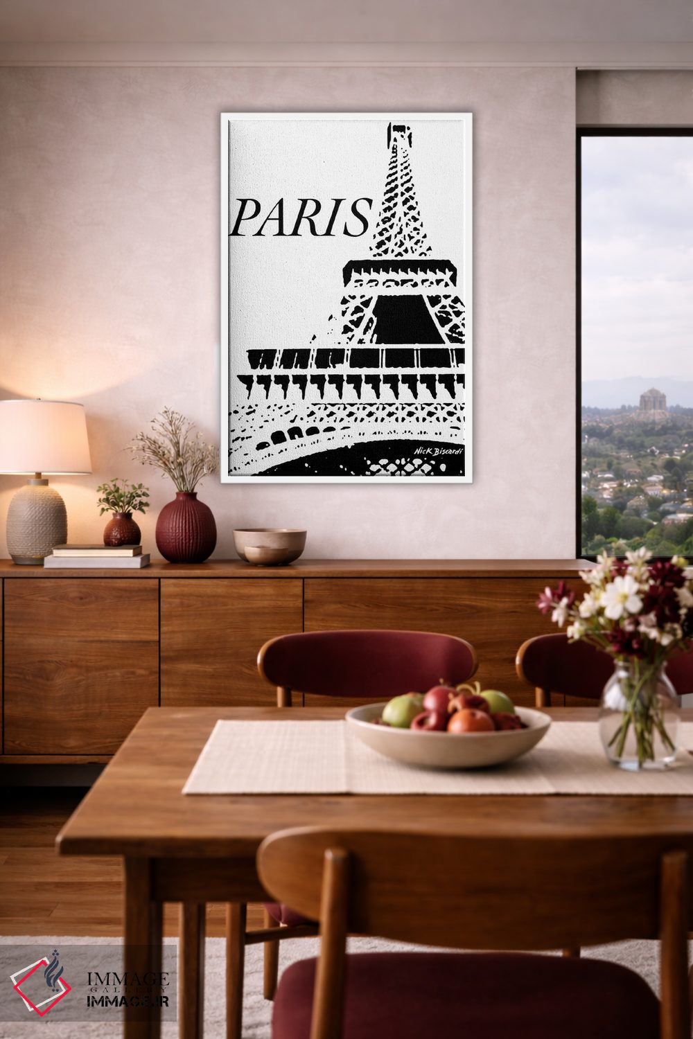 تابلو دکوراتیو پاریس مدرن دو اثر نیکلاس بیسکاردی - D3W