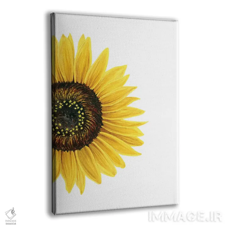 تابلو مینیمال آفتابگردان اثر نیکول باسک - نمای پرسپکتیو محصول