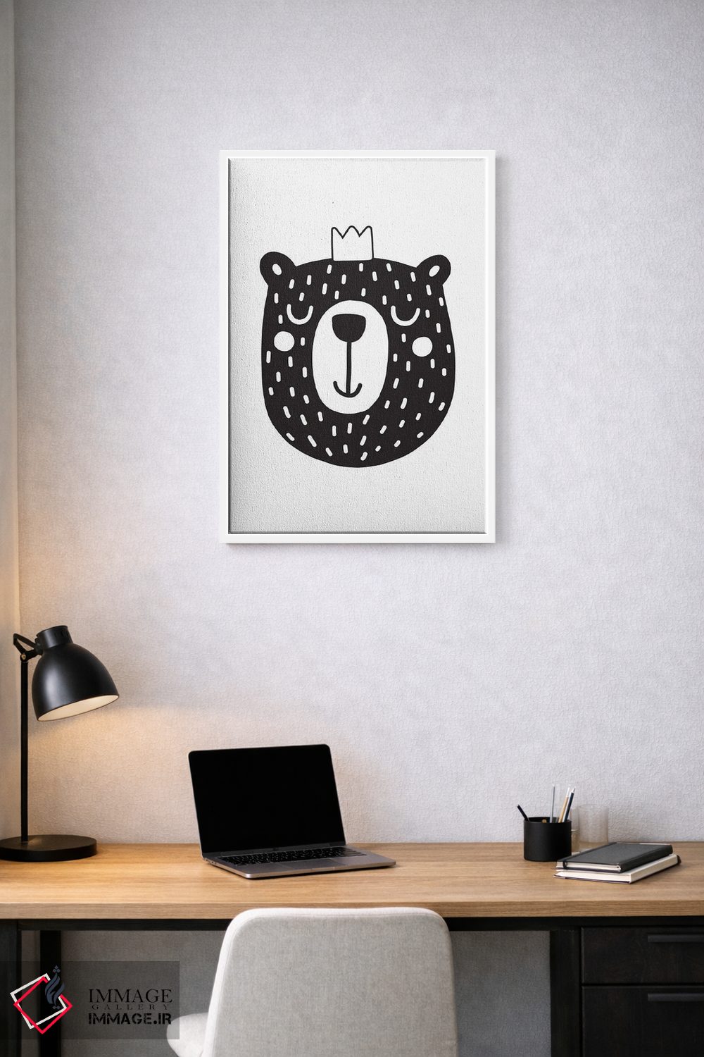 تابلو مینیمال توله خرس اثر نیکول باسک - D1W