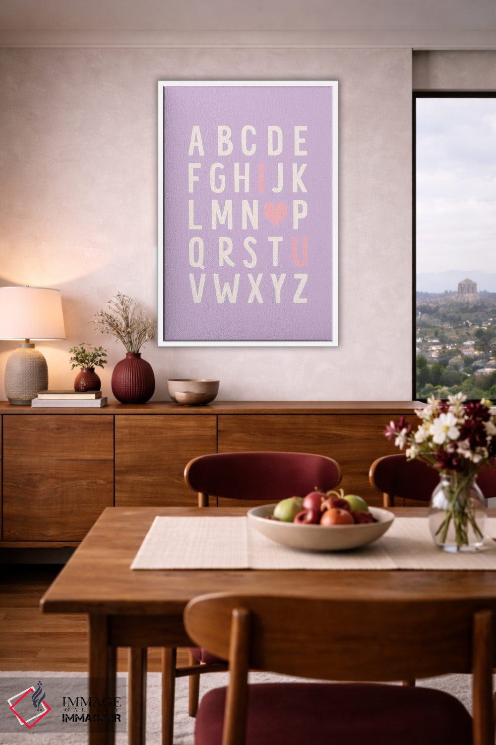 تابلو دکوراتیو الفبا دوستت دارم اثر نیکول باسک - D4W