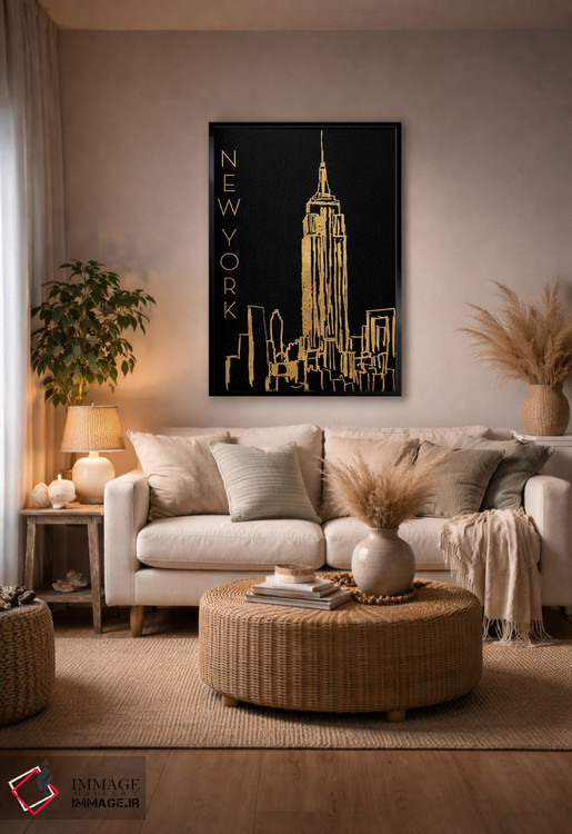 تابلو دکوراتیو نیویورک بر زمینه مشکی اثر نیکلاس بیسکاردی - D3B