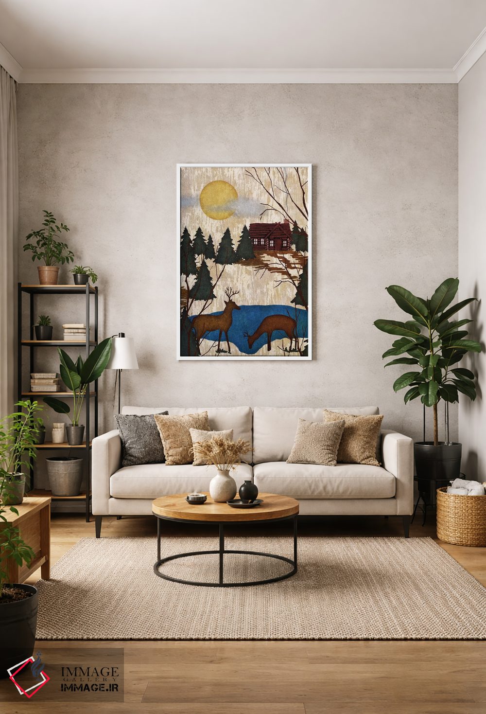 تابلو دکوراتیو کابین در جنگل یک اثر نیکلاس بیسکاردی - D1W