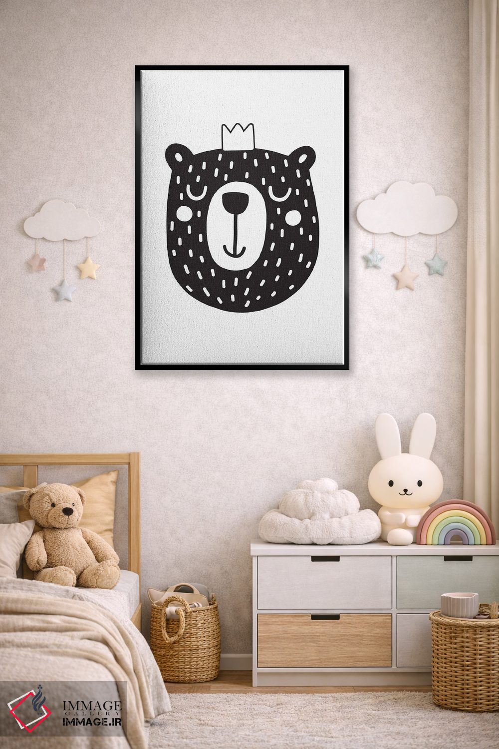 تابلو مینیمال توله خرس اثر نیکول باسک - D5B