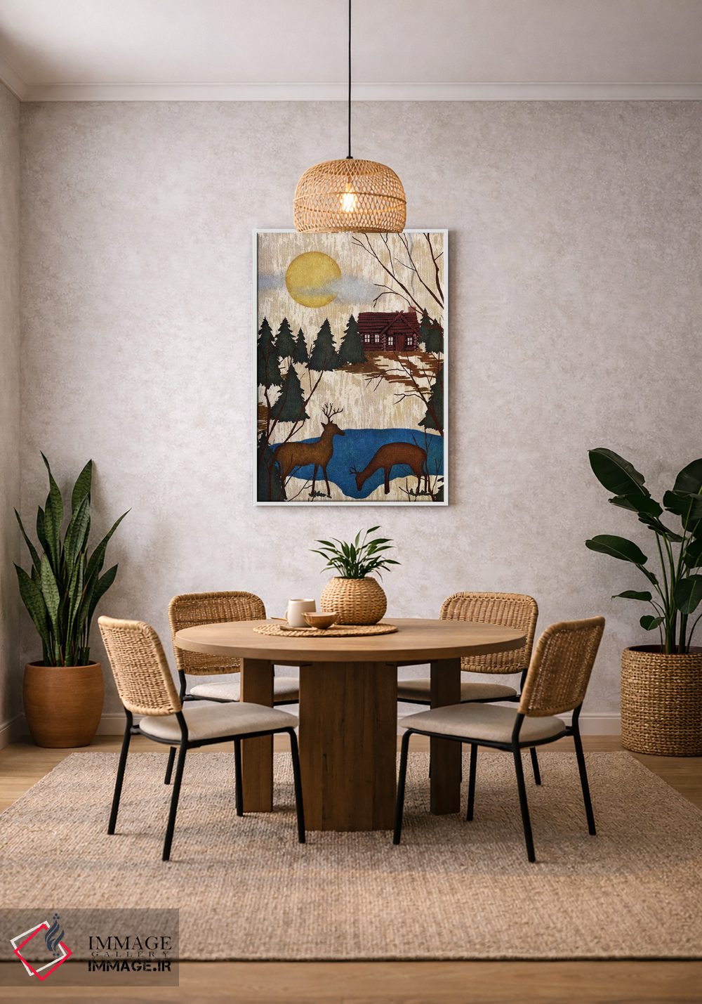 تابلو دکوراتیو کابین در جنگل یک اثر نیکلاس بیسکاردی - D3W